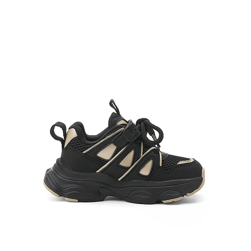Детские повседневные кроссовки Low Top Kids Lifestyle Shoes Black Kids' Jeep, черный/золотой — фото 2