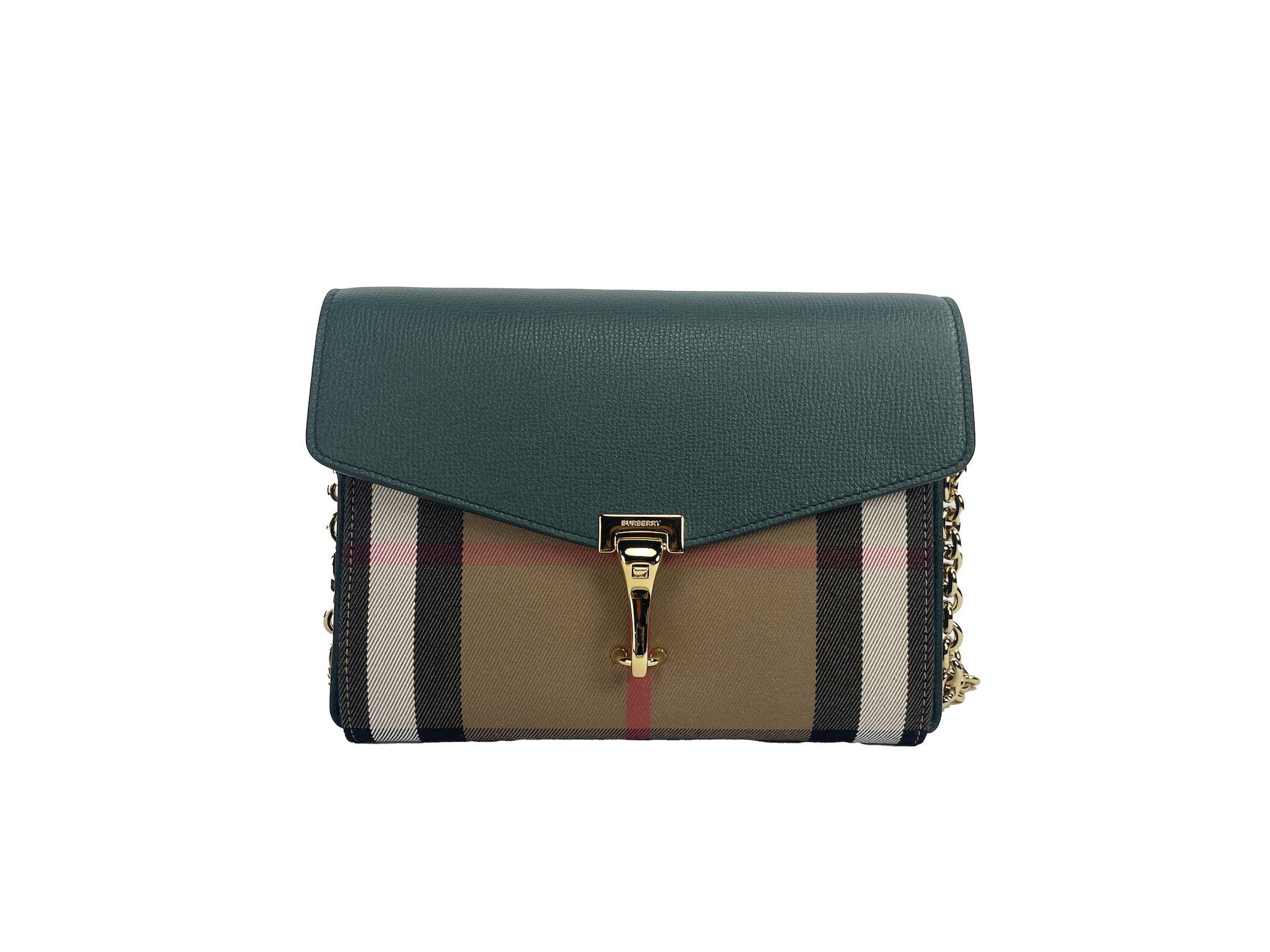 

Сумка через плечо Macken Small Vintage Green House Check из кожи Burberry