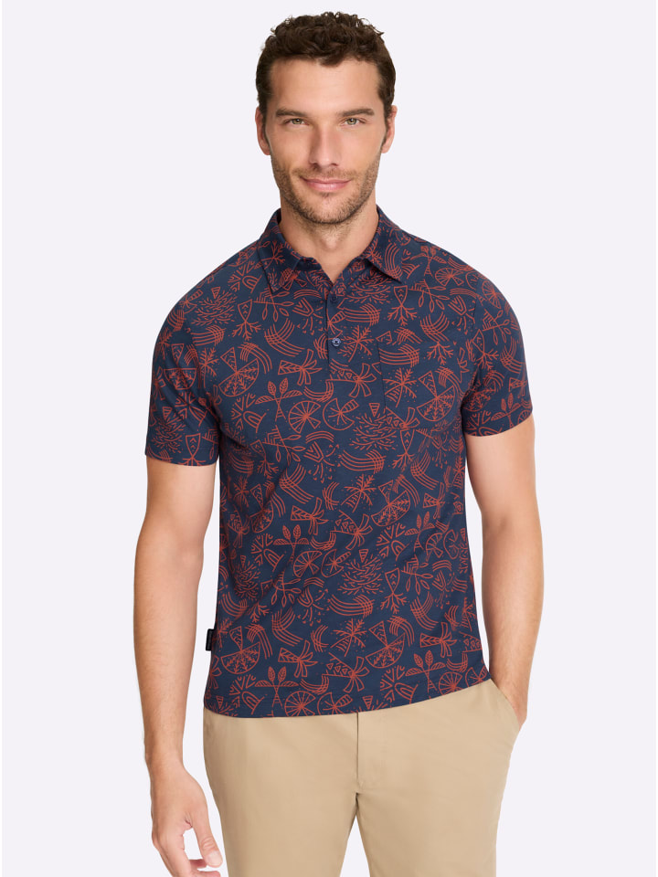 

WITT WEIDEN Рубашка с короткими рукавами темно-синего цвета с принтом, Синий, WITT WEIDEN Рубашка с короткими рукавами темно-синего цвета с принтом