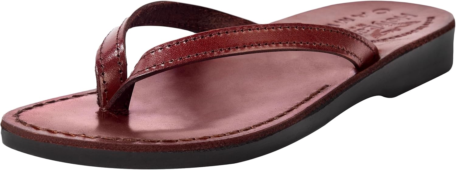 

Мужские/женские кожаные сандалии/шлепанцы Holy Land Market с библейским изображением Иисуса из Иерусалима (в иерихонском стиле), коричневый