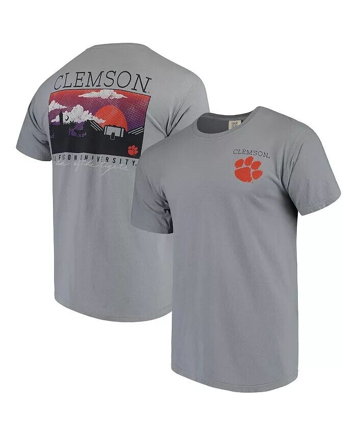 

Мужская серая футболка Clemson Tigers Comfort Colors Campus Scenery Image One