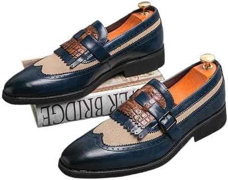 

Мужские мокасины с кисточками, повседневные и туфли-оксфорды на низком каблуке Waolsu, синий