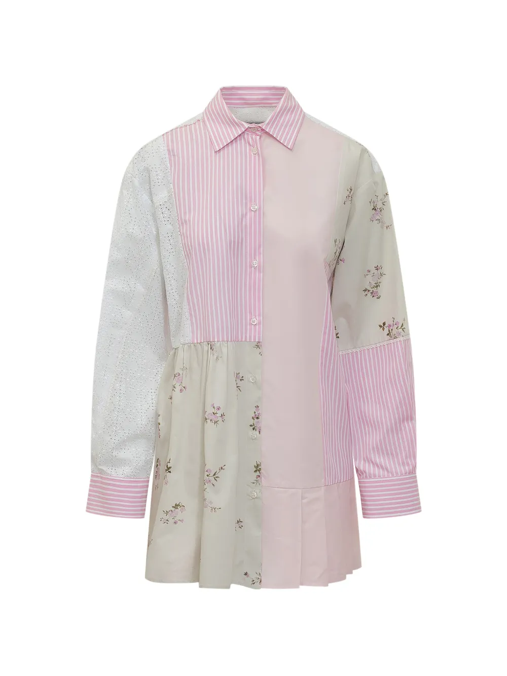 

Топ в полоску с цветочной аппликацией Msgm, розовый