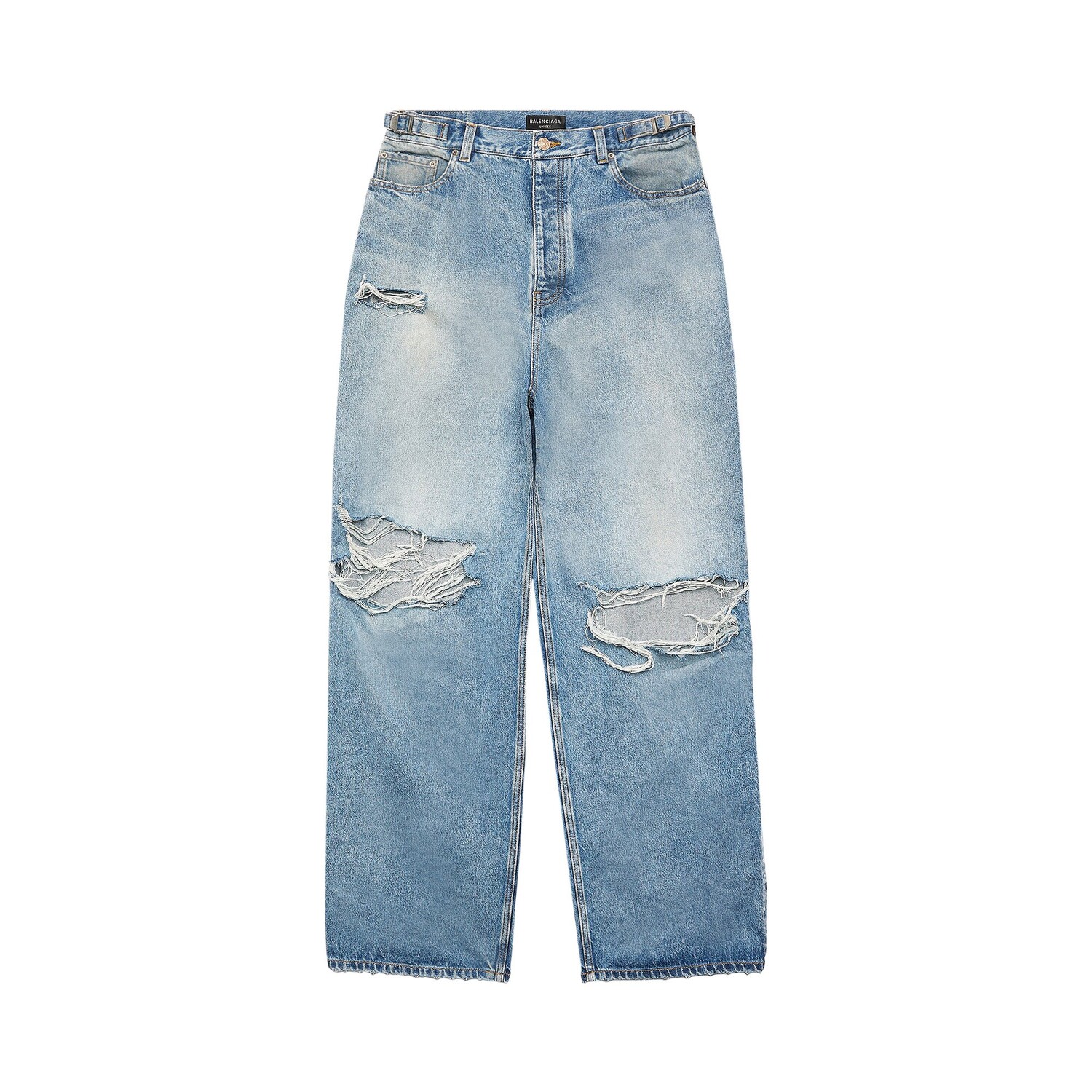 

Balenciaga Мешковатые джинсы Destroyed Eco Blue