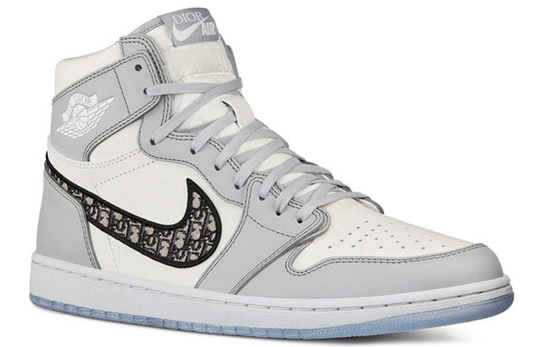 Кроссовки 1 высокие og x dior Air Jordan, серый — фото 2