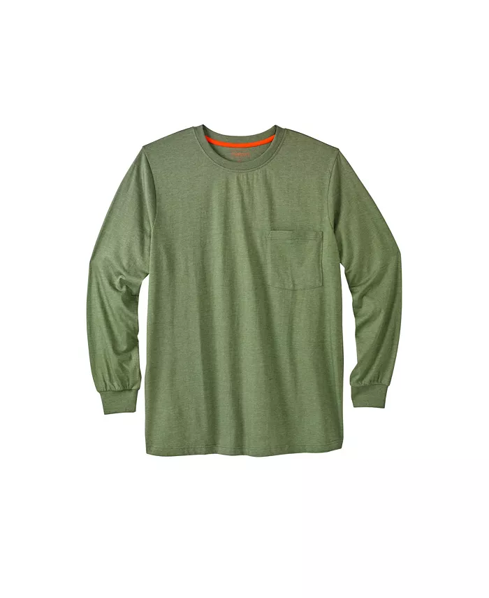 

Футболка с карманом и длинным рукавом Big & Tall by KingSize Heavyweight Crewneck Boulder Creek, зеленый
