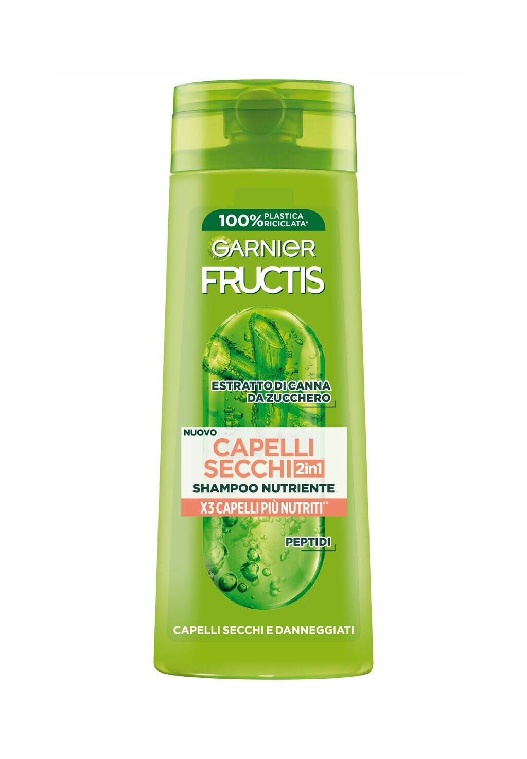 

3 ПАКЕТА Fructis Shampoo Capelli Secchi 2In1, Shampoo Nutriente Per Capelli Secchi E Danneggiati, 250 Ml Garnier, Шампунь прозрачный