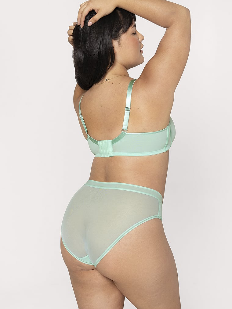

Трусики-Слипы из прозрачной сетки с высоким вырезом Curvy Couture, mint chip
