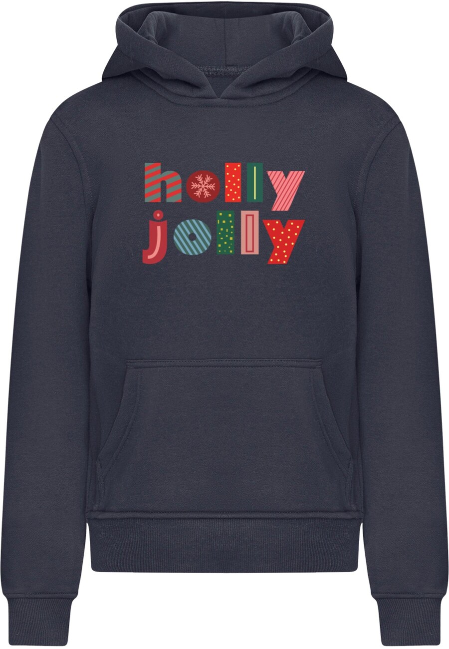 

Толстовка Merchcode Christmas Holly Jolly Mood, темно-синий/светло-синий