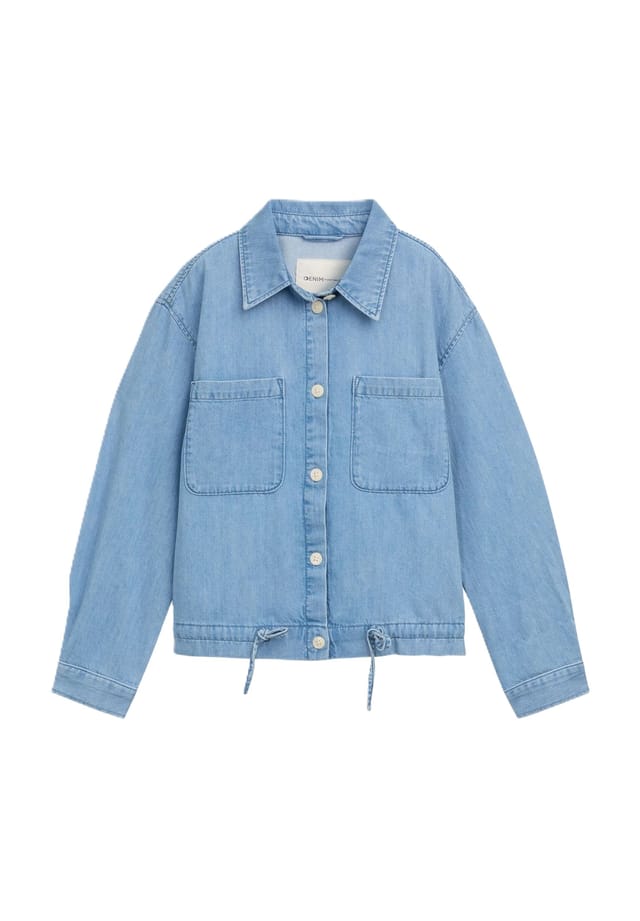 

Джинсовая куртка из хлопка с регулируемым подолом Denim Tom Tailor, белый