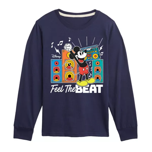 

Футболка с длинным рукавом для мальчиков 8-20 лет Mickey Mouse Feel the Beat с принтом Disney, синий