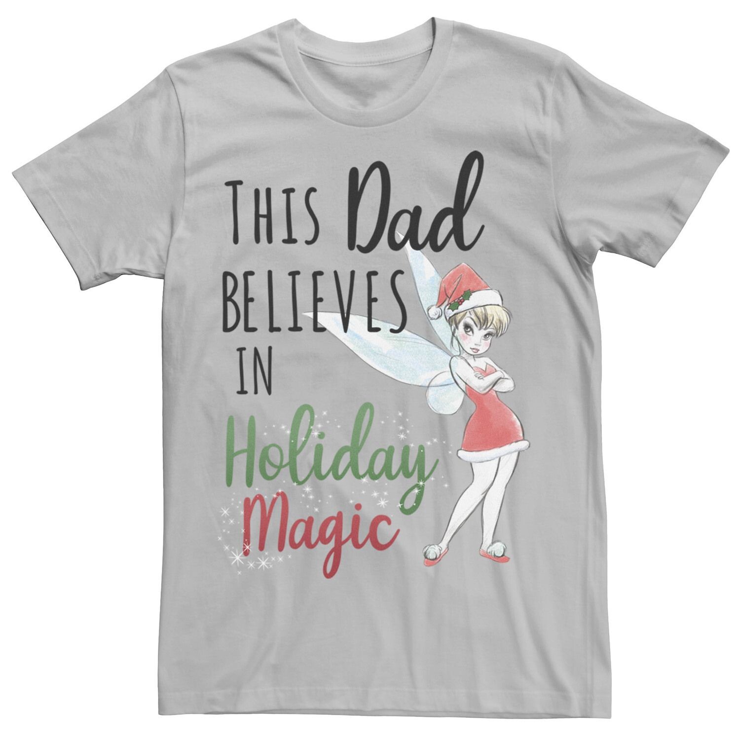 

Мужская футболка Disney Peter Pan Christmas Tinker Bell Holiday Magic Dad Licensed Character