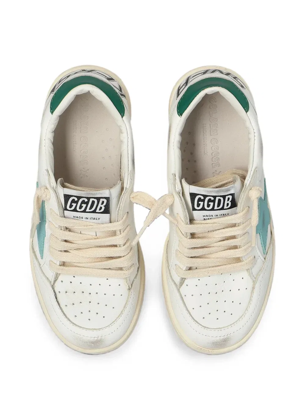 Кроссовки Ball Star со звездной нашивкой Golden Goose Kids, белый — фото 4