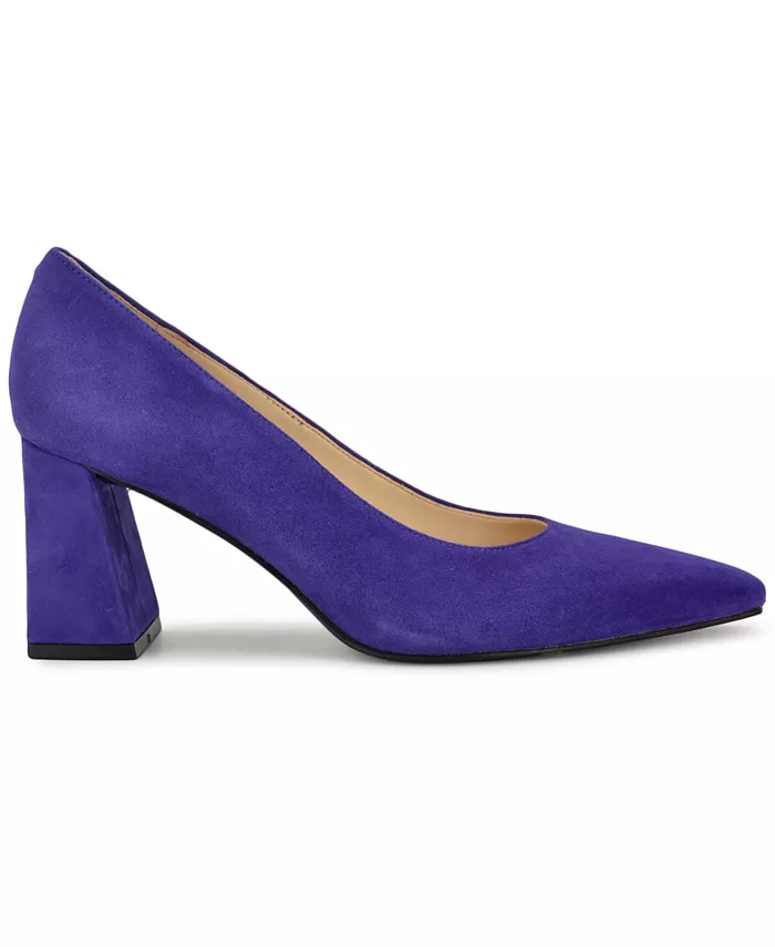 Женские туфли-лодочки Monda на сужающемся каблуке-блоке Nine West, синий — фото 2