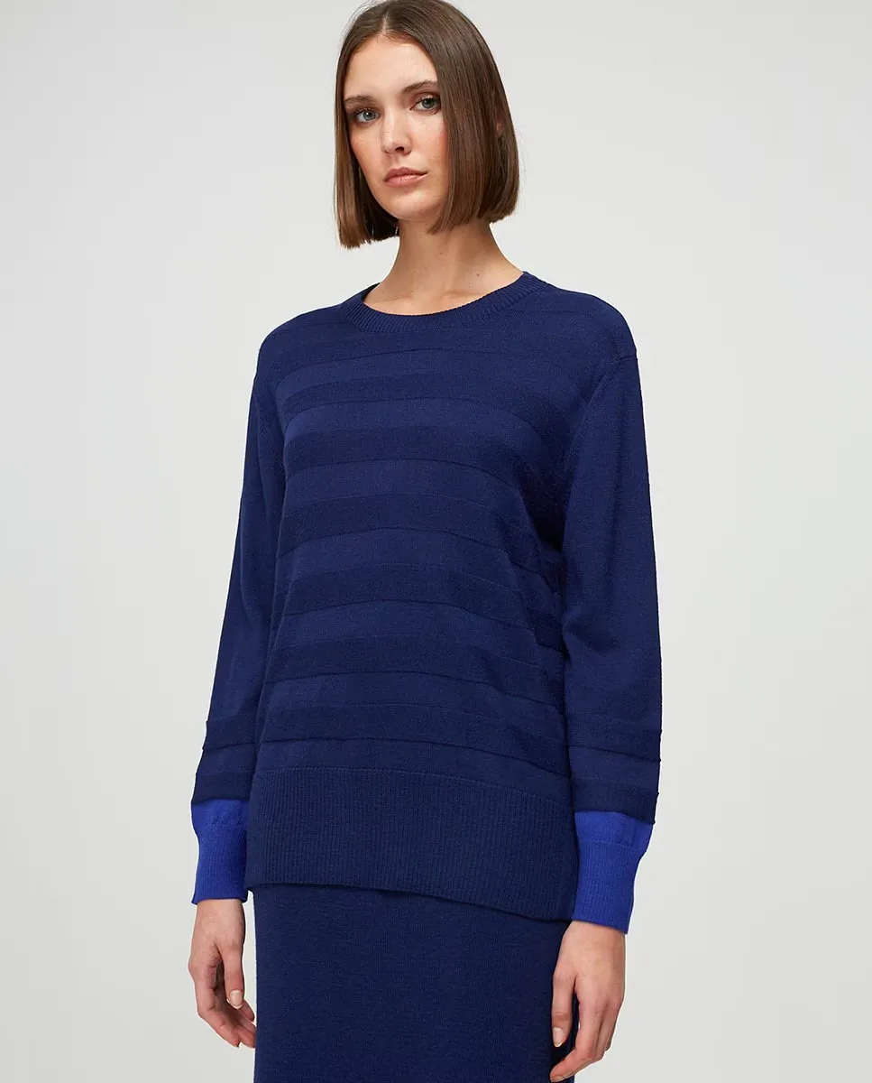 

Полосатый женский свитер Escorpion, темно-синий