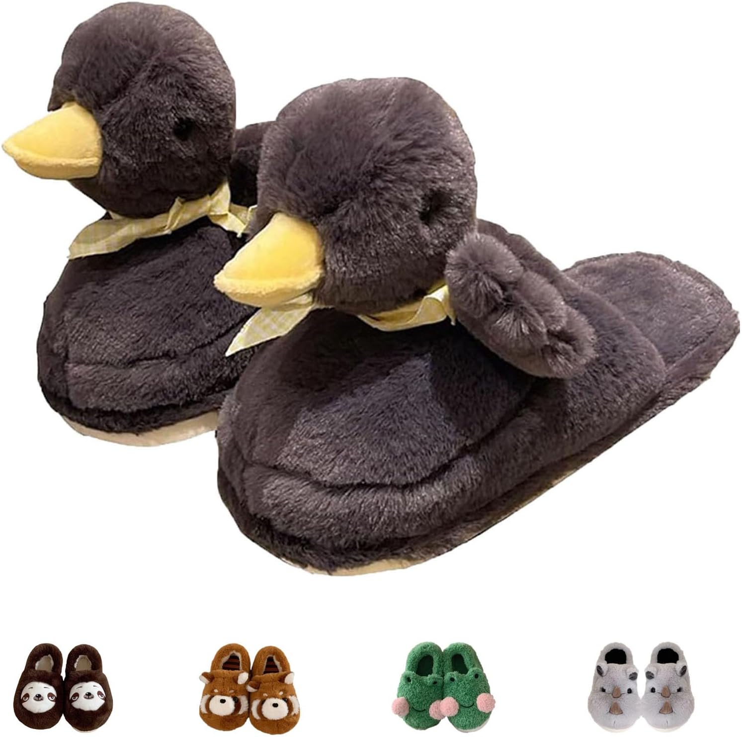 

Тапочки Jfxgjuv с изображением ленивца, тапочки с лягушкой для женщин и мужчин, милые пушистые тапочки в виде животных, забавные мягкие удобные тапочки из пены с эффектом памяти для дома и улицы, темно-коричневый