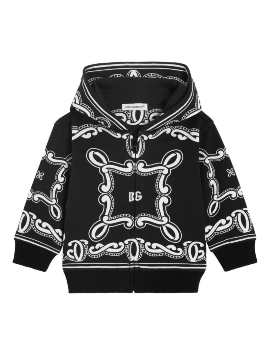 

Толстовка с капюшоном с принтом банданы Dolce & Gabbana Kids, черный