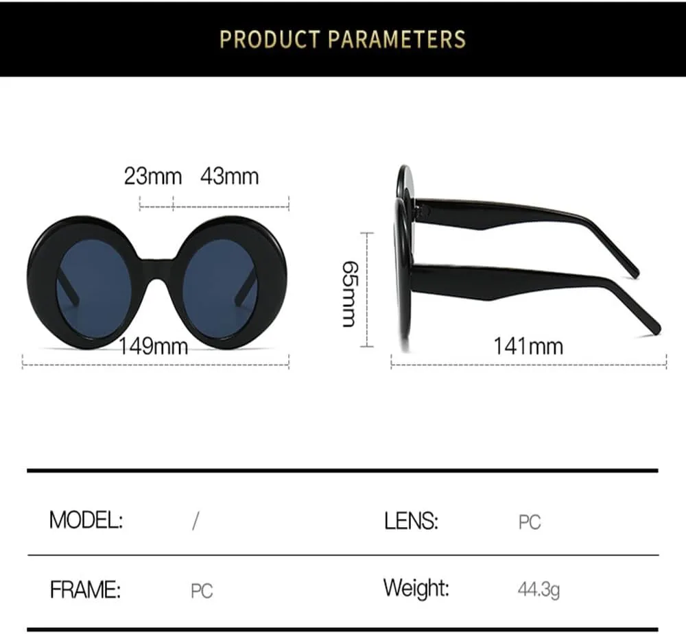 

Винтажные круглые солнцезащитные очки для женщин, овальные солнцезащитные очки, модные женские очки класса люкс с защитой от УФ-излучения UV400 TVTBBVV, Blue