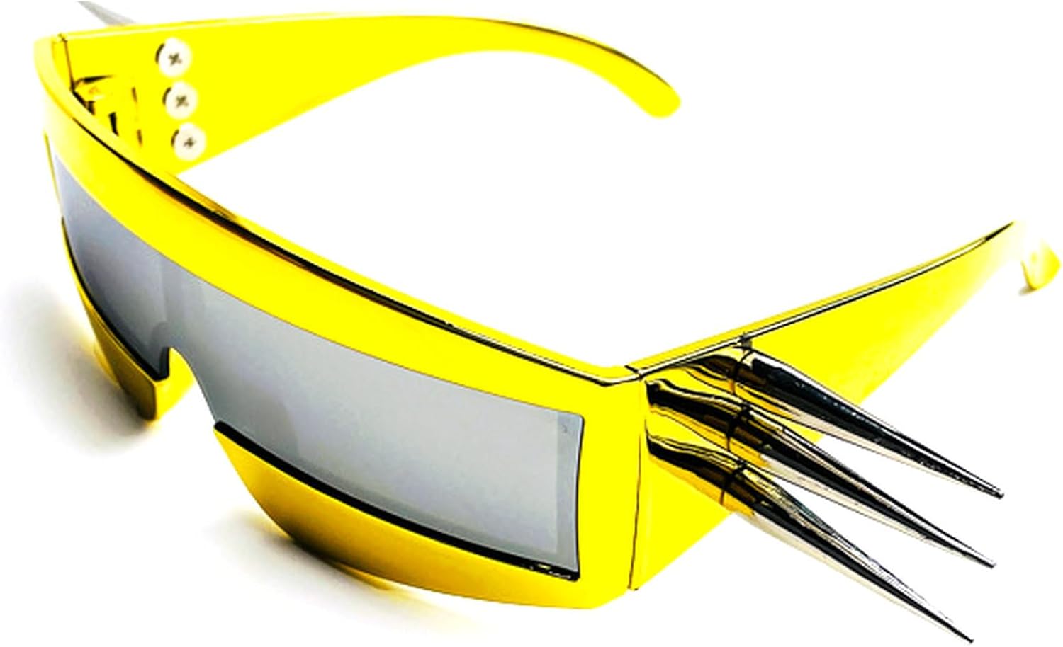 

Солнцезащитные очки с заклепками в крупной оправе для женщин и мужчин, винтажные, роскошные, в форме щита, популярные цельные солнцезащитные очки для женщин mincl, Gold