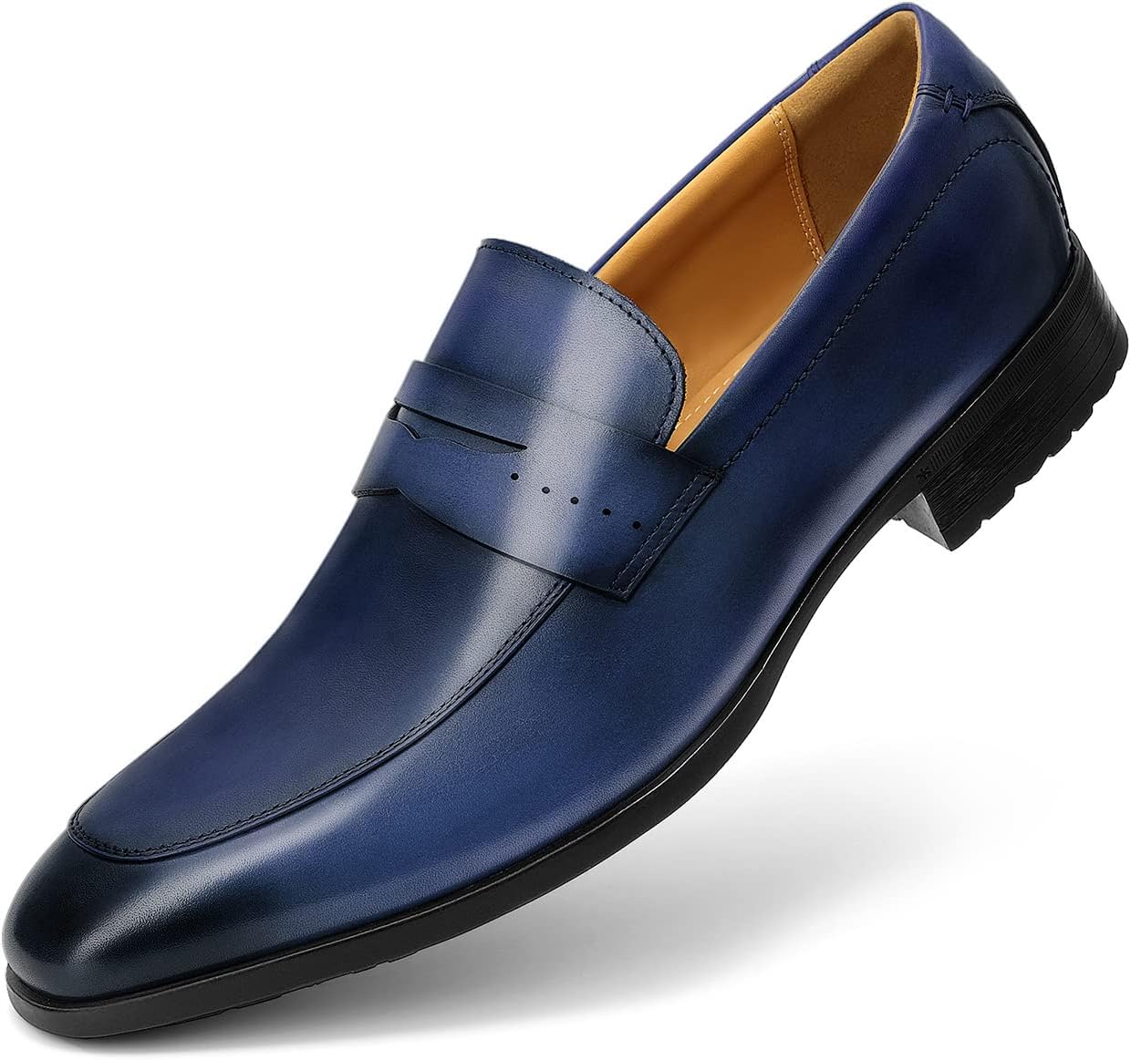 

Мужские слипоны оксфорды классические ручной работы из телячьей кожи, более компактные, выбирайте правильный размер, чтобы корректировать форму стопы Ritizen, темно-синий