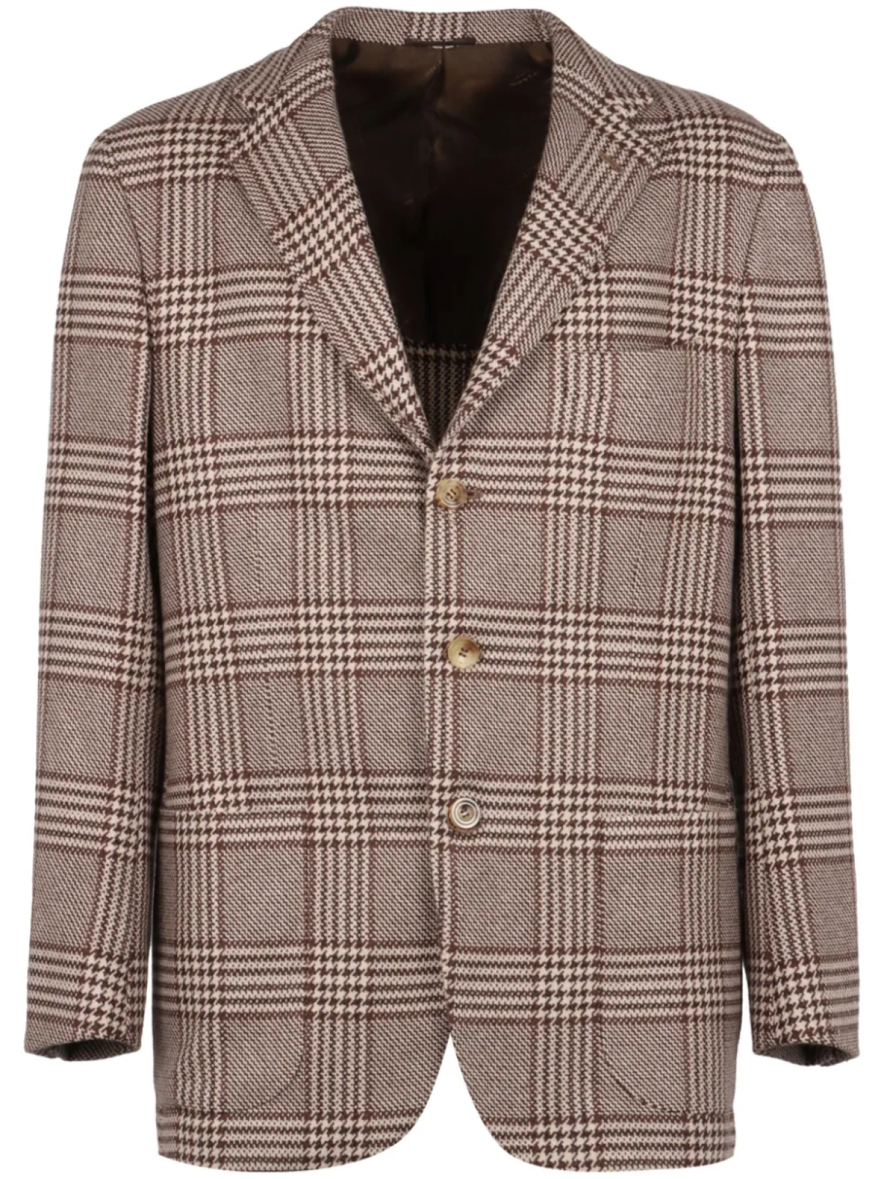 

Kiton клетчатый пиджак, коричневый