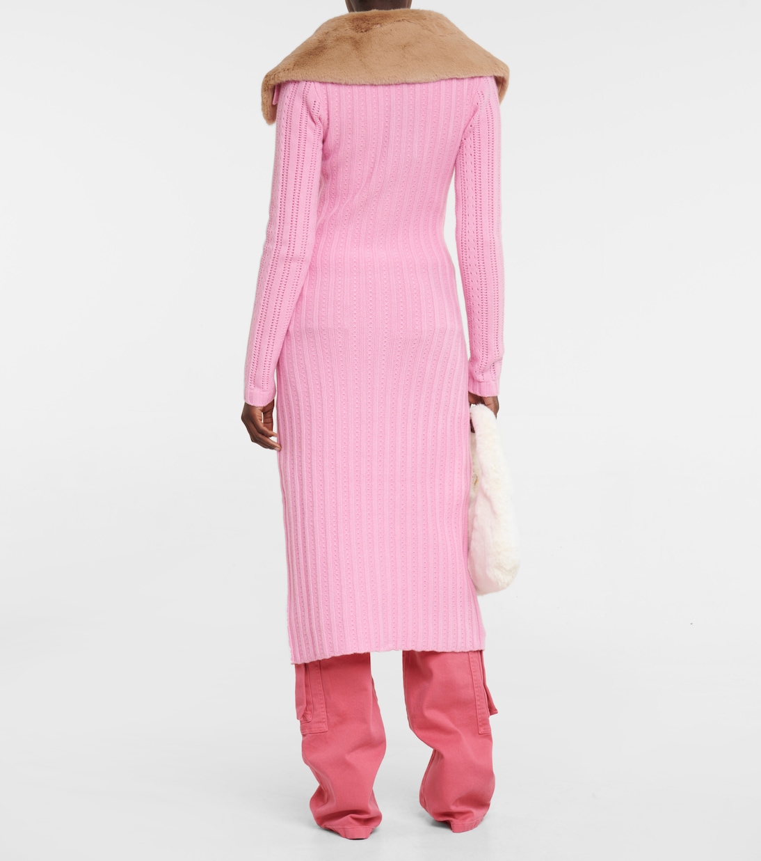 Кардиган из шерсти и кашемира с ажурной вязкой Blumarine, Peonia — фото 3