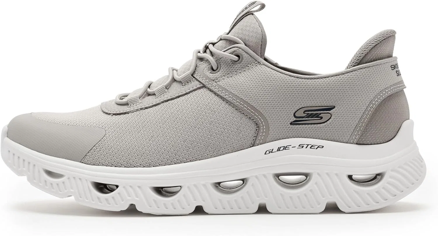 Мужские кроссовки Skechers Bobs Arc Waves - Slick Turn Slip-ins Trainers, Taupe — фото 4