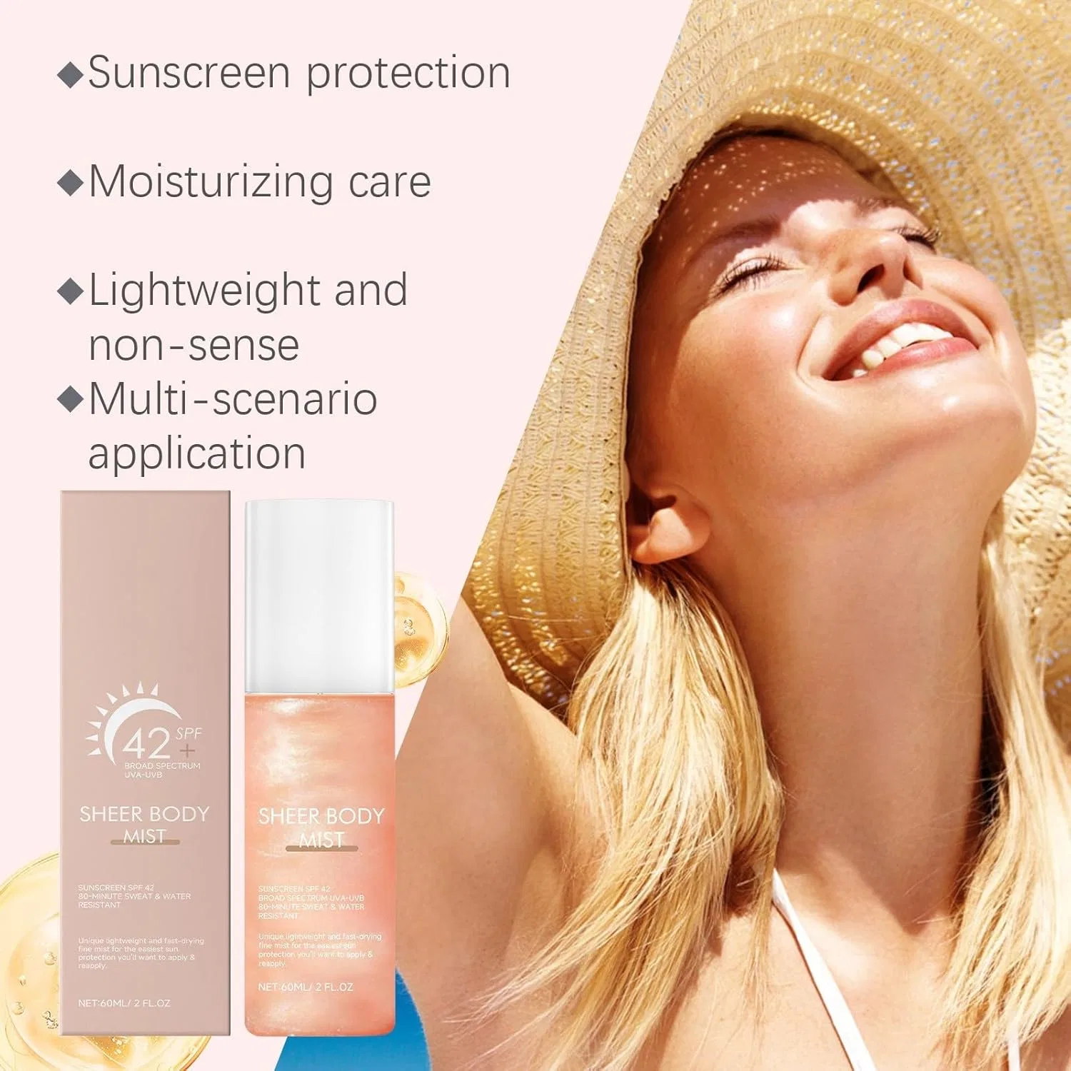 Солнцезащитный крем для лица, SPF 50+ PA++, Pink, 1 шт Generic — фото 4