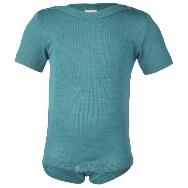 

Детский боди с коротким рукавом и застежками-кнопками на плечах - нижнее белье из мериносовой шерсти Engel, Eisvogel