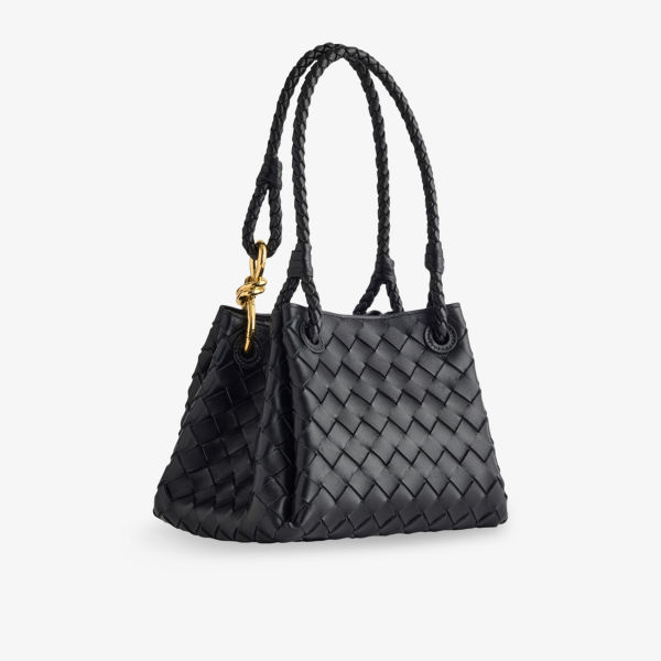 Сумка кожаная Bottega Veneta Parachute, черный — фото 4