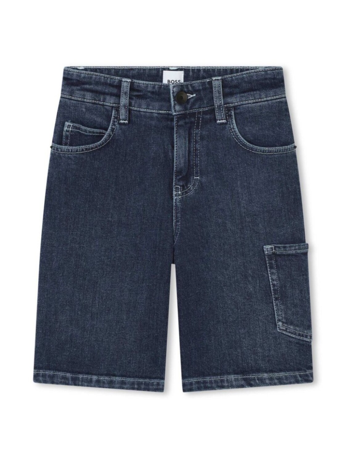 

BOSS Kidswear джинсовые шорты с вышитым логотипом, синий