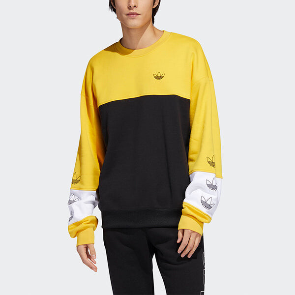 Толстовка originals rivalry crew casual sweatshirt men yellow Adidas, желтый — фото 3