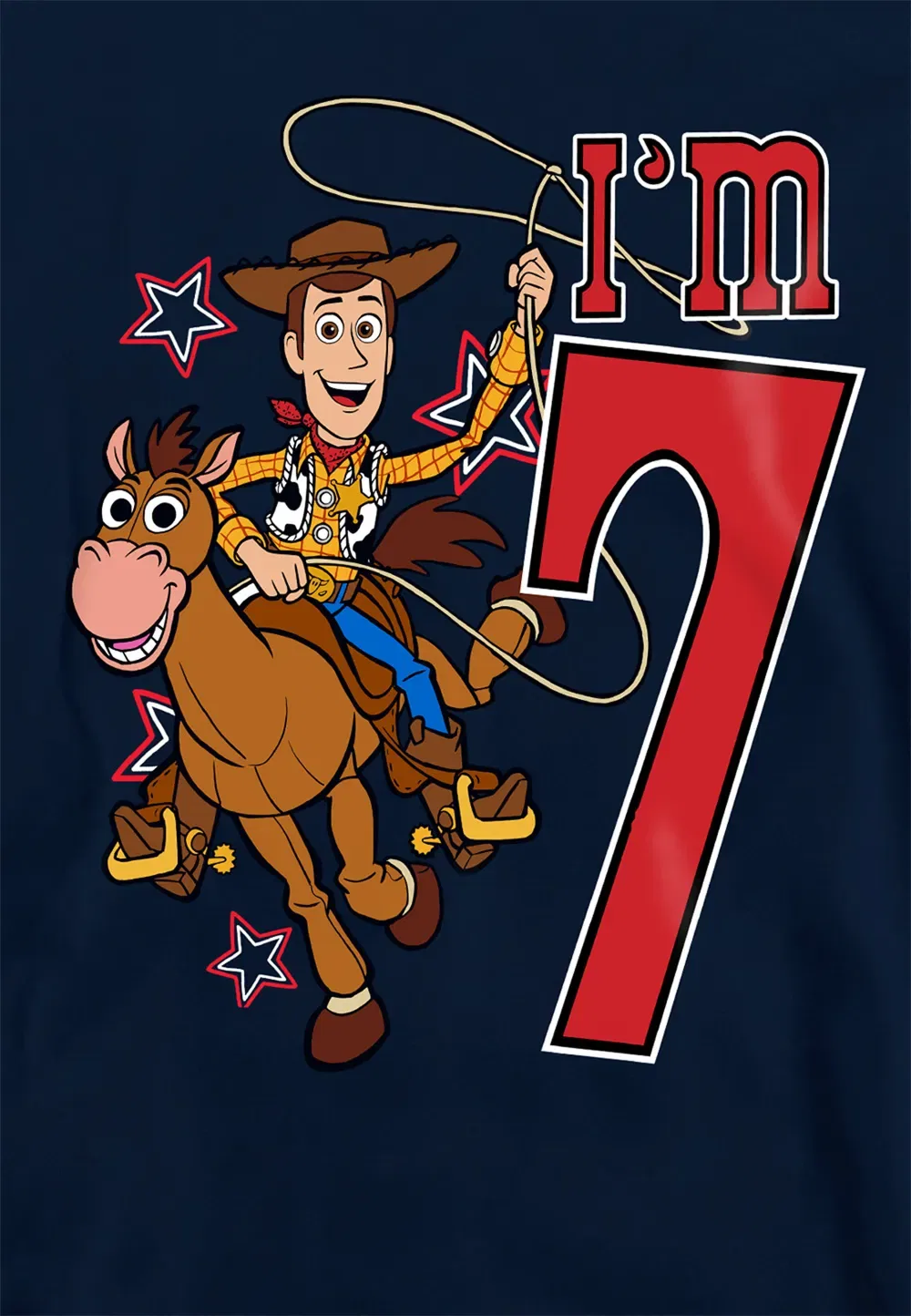 Детская толстовка Disney Toy Story Woody I'M 7, темно-синий — фото 2