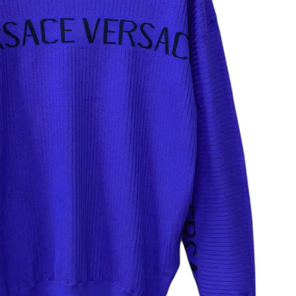 Versace Мужской трикотаж, синий, с круглым вырезом, средней плотности ткани, другие цвета — фото 4