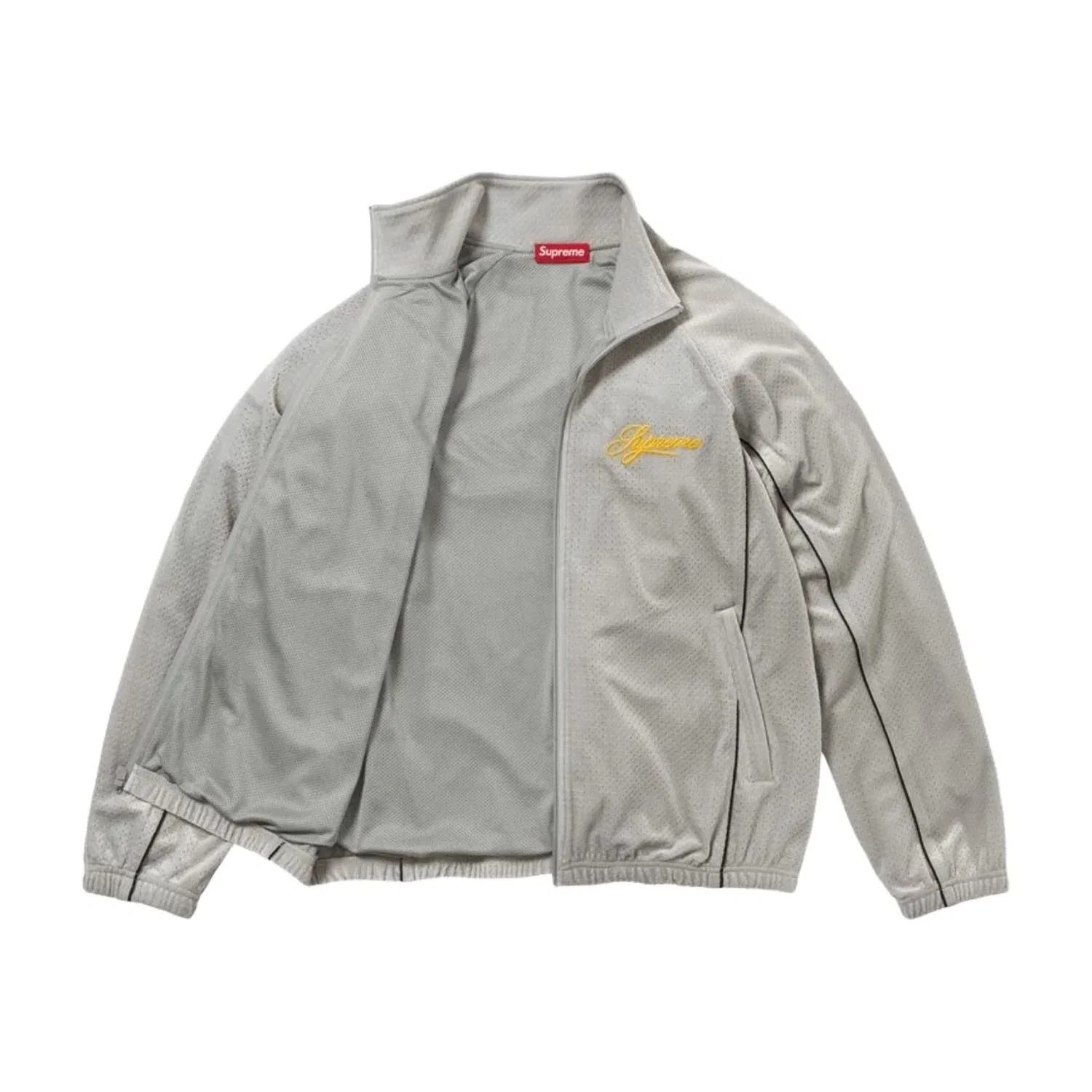 Спортивная куртка Supreme SS26 из велюровой сетки, серебро — фото 2