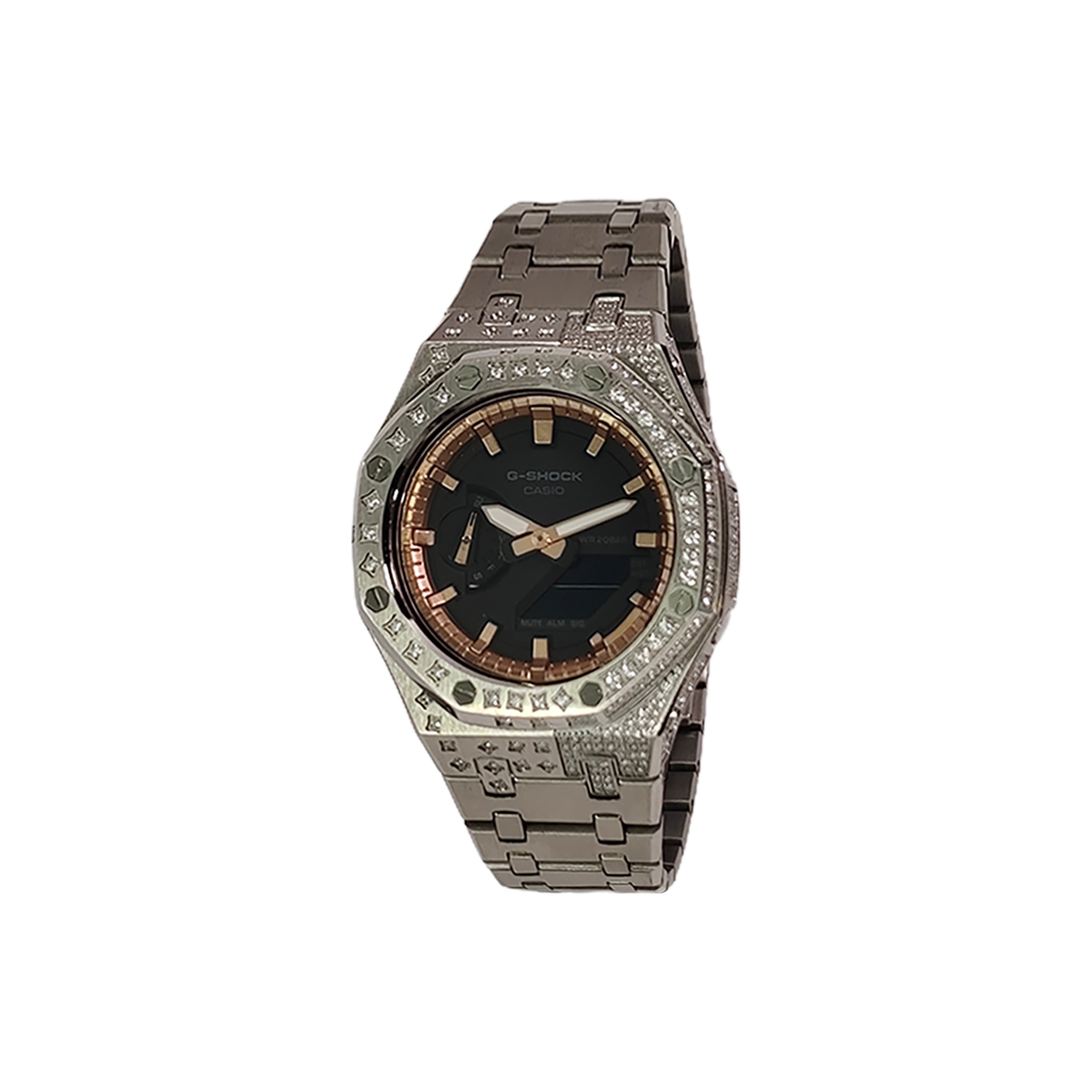 

CASIO Ретроффит серия подарочная коробка электронный механизм браслет из нержавеющей стали мужские часы черный циферблат