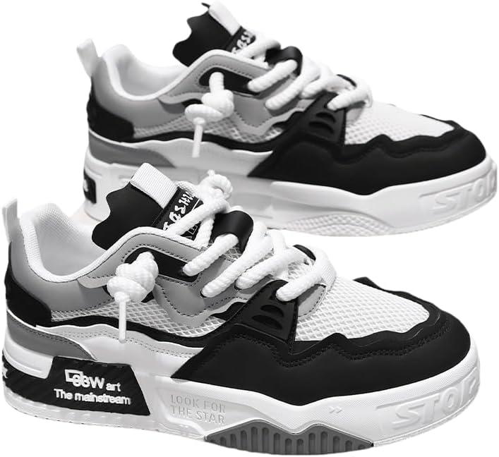 

Удобные модные кроссовки на платформе с сеткой в стиле color-block для прогулок на свежем воздухе, бега, кемпинга, на все сезоны, мужские шнурованные кроссовки для улицы и скейтборда Hhhchpm, черный