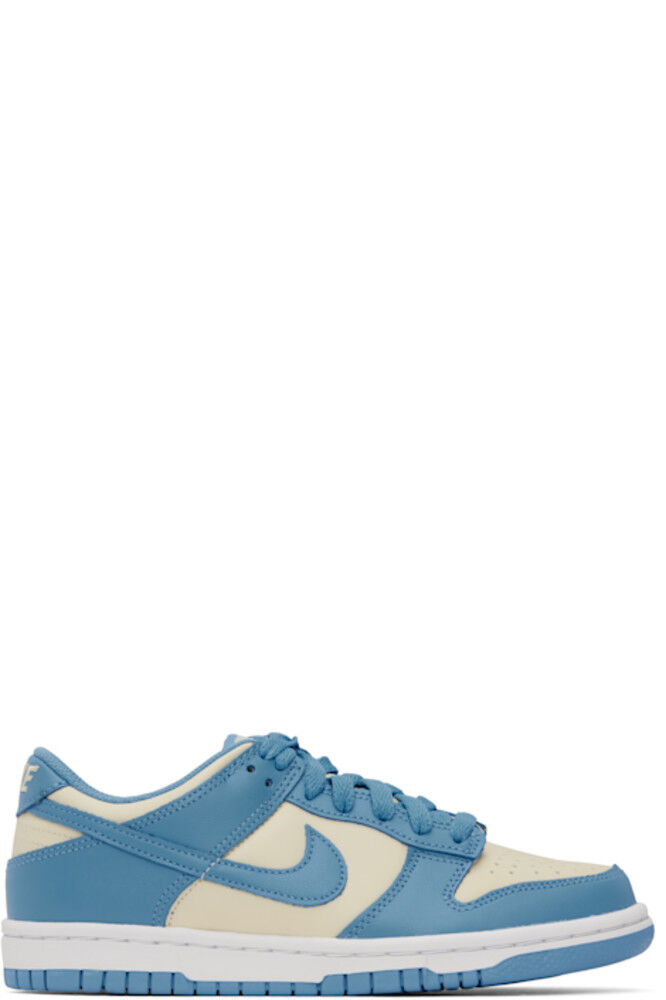 

Большие детские кроссовки Dunk Low синего и бежевого цвета Nike