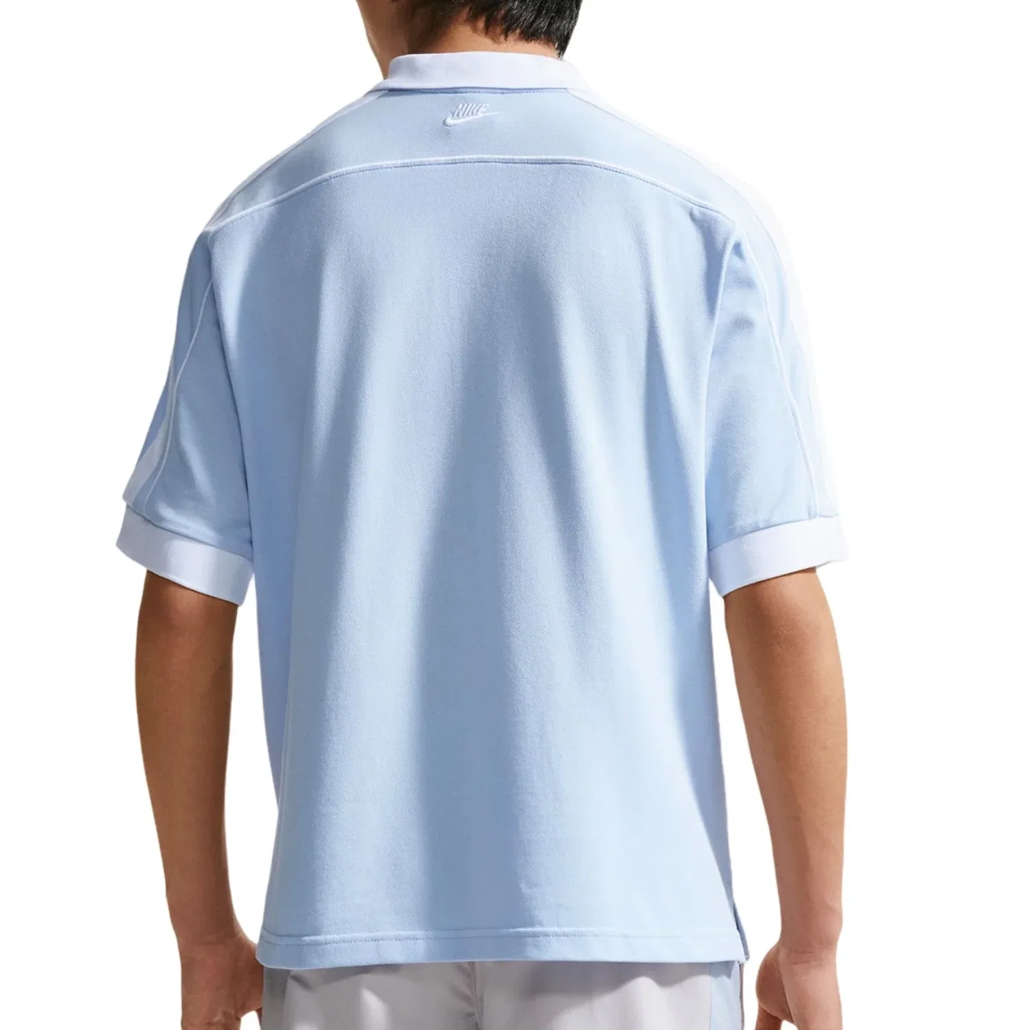 Футболка-поло Nike Sportswear Club Oversized, цвет «Водородно-синий с белым» — фото 2