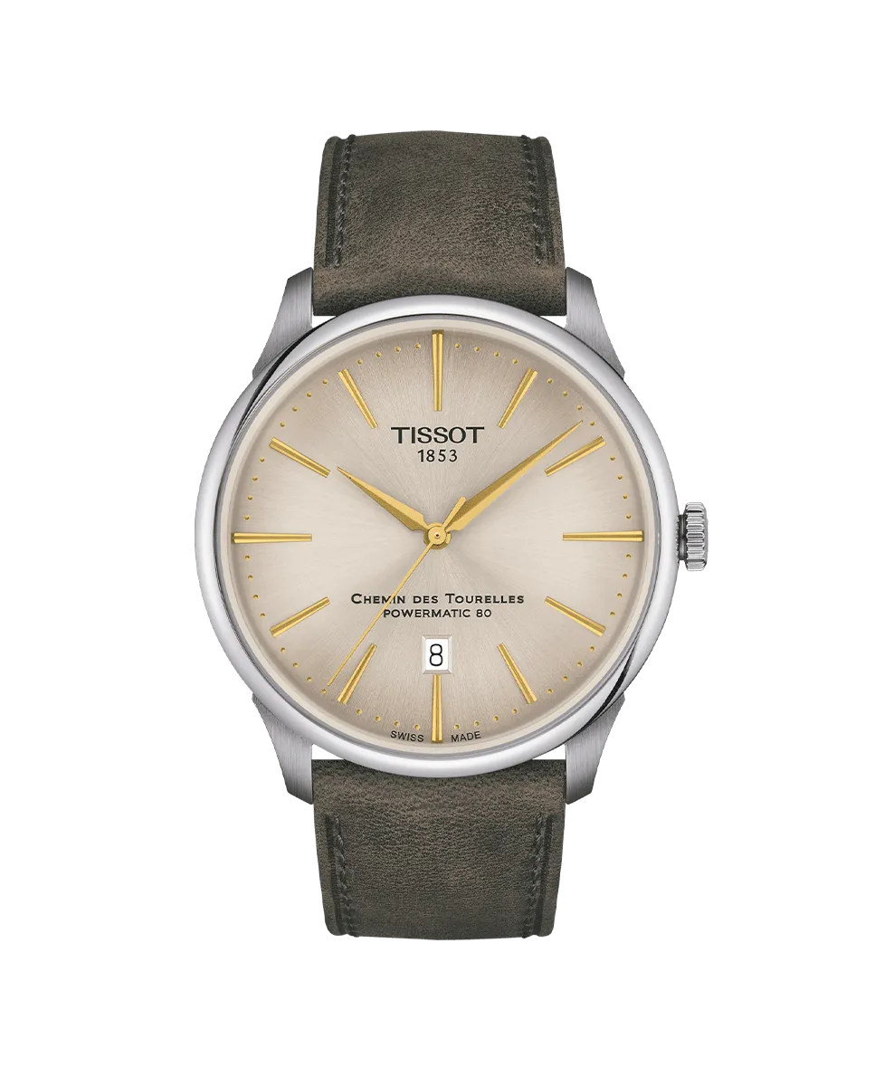 

Мужские часы коллекции Chemin des Tourelles зеленые Tissot, серебряный