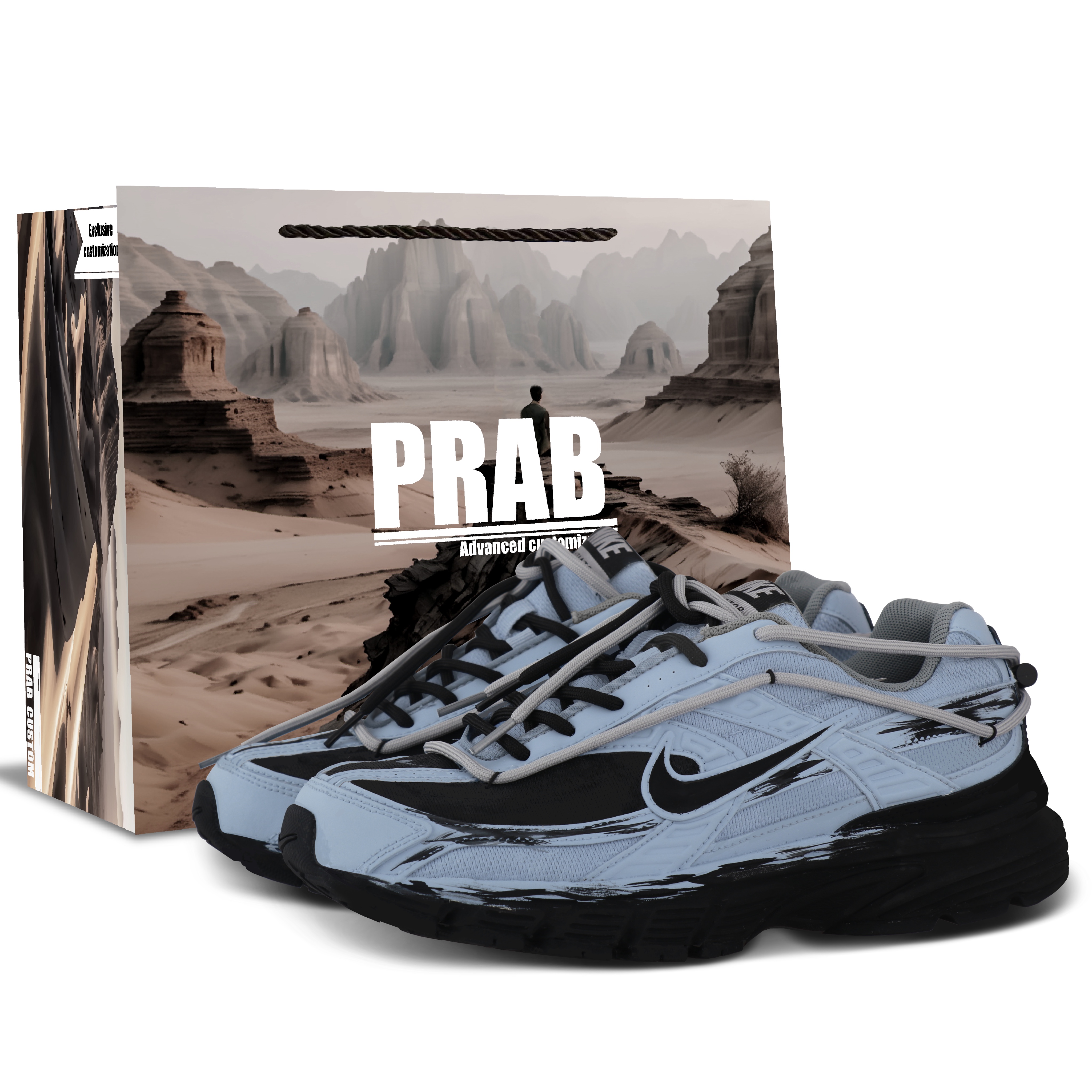 

Initiator Fabric Cushioning Slip Resistant Abrasion Resistant Breathable Support Height Increasing Low top Nike, vintage синий