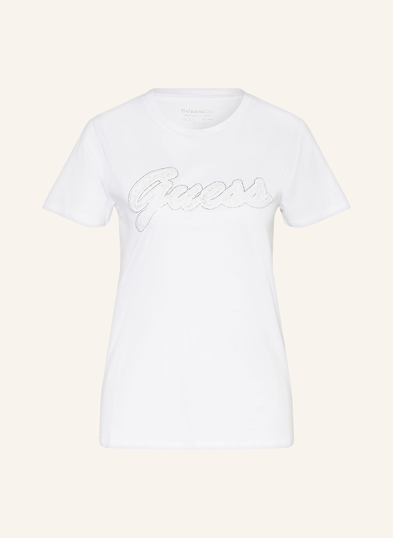 

Футболка с драгоценными камнями Guess, белый