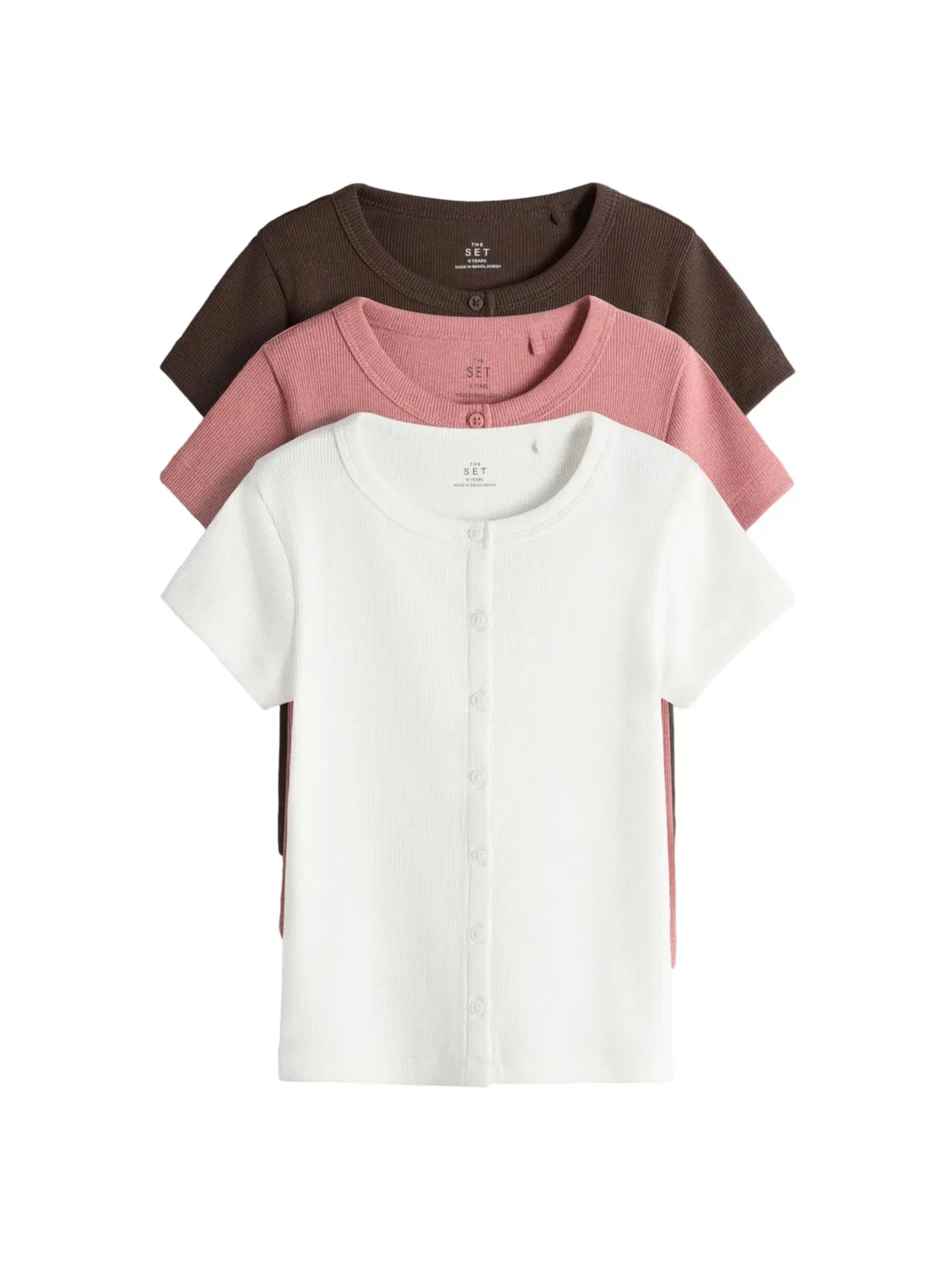 Вязаный кардиган The Set, Dark Brown/Rose/White