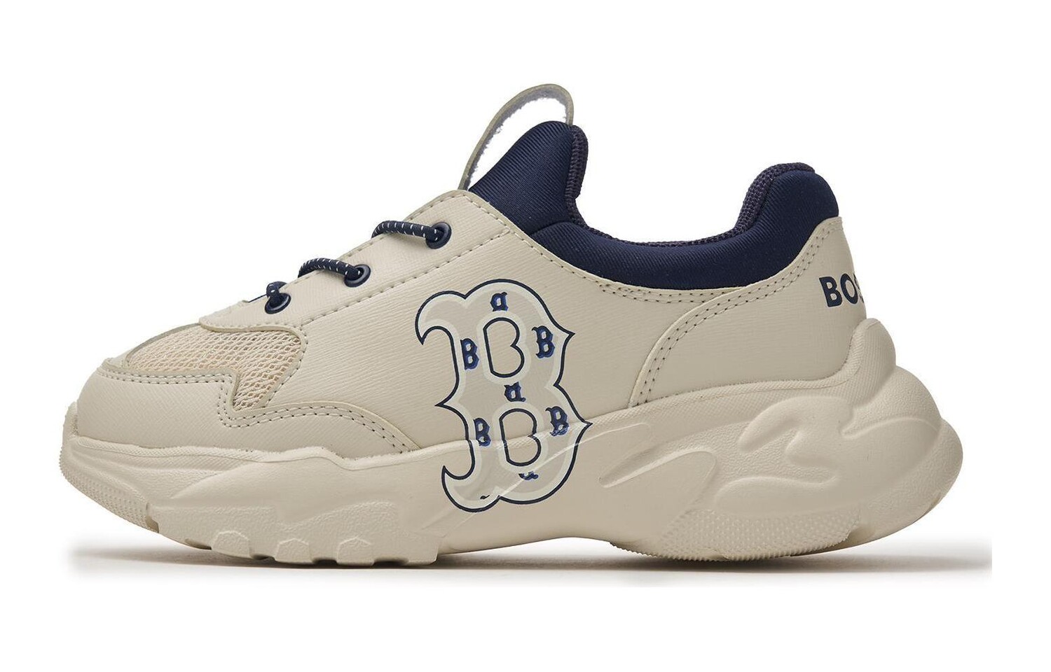 

Кроссовки Big Ball Chunky Kids Lifestyle GS Low-top бежево-синие Mlb, бежевый/синий