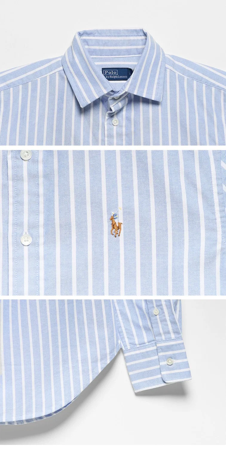 Женская классическая рубашка оксфорд синего цвета от Polo Ralph Lauren — фото 4
