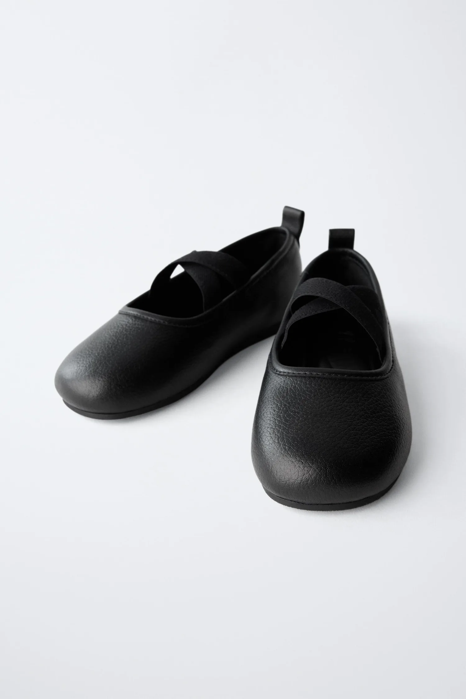 Балетки leather school ballerinas Zara, черный — фото 3