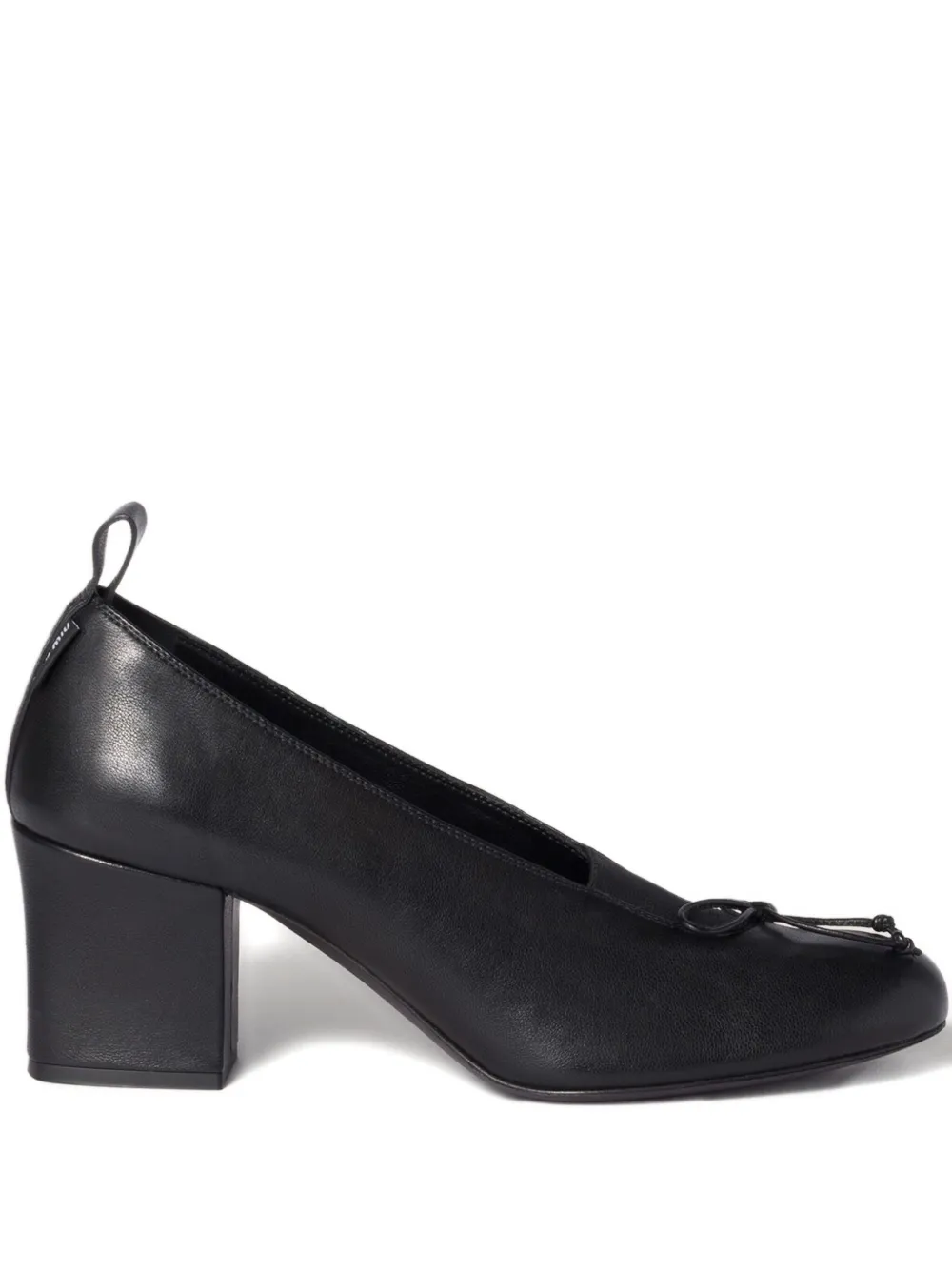 Туфли-лодочки на блочном каблуке MIU MIU, черный