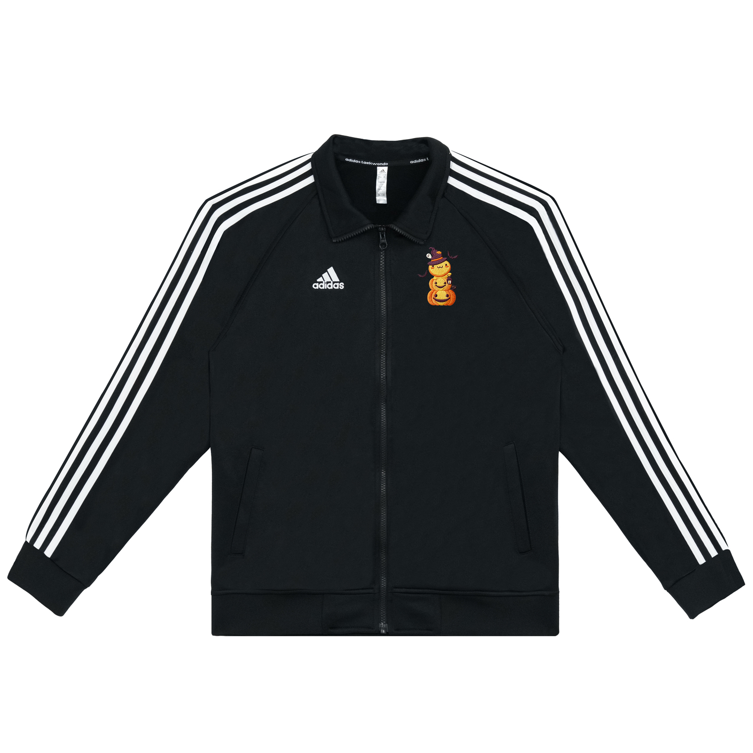 

Adidas Куртка унисекс, черный с белыми полосами, воротник-стойка, средней плотности ткани, другие цвета