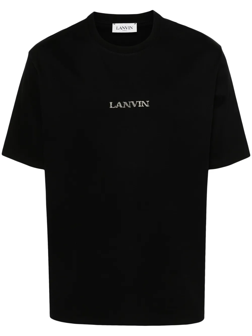 

Футболка с вышитым логотипом Lanvin, черный