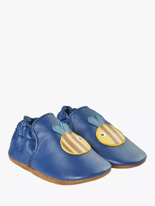 Детские кожаные туфли Baby Valley Pre Walker, темно-синие/цвет пчелы Frugi — фото 2